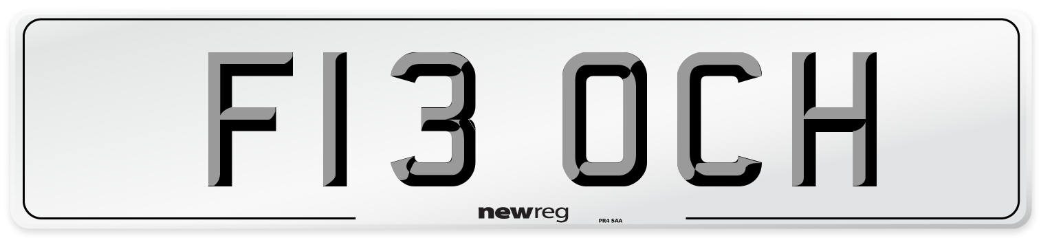F13 OCH Number Plate from New Reg